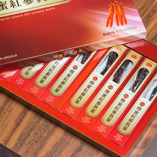 Sâm Củ Tẩm Mật Ong Hàn Quốc - Sâm Củ Mật Ong Bio Apgold ( hộp 8 Củ )